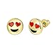 Choker 5pcs Gold Plated Cute Funny Emoticon Faces Stud Earrings Set for Women Girls