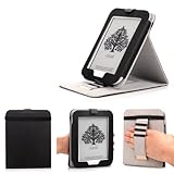 Barnes & Noble NOOK GlowLight Plus eReader Case - Mulbess Leather Case Cover with Kickstand and Elastic Hand Strap for NOOK GlowLight Plus Color Black