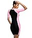 BELLOO Swimsuit for Women One Piece Short-sleeve surfing suit Sun Protection(Light Pink,Medium)