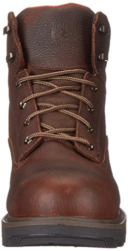 Timberland PRO Men's 6 Inch Resistor Comp Toe Waterproof Work Boot, Brown Tumbled Full Grain Leather, 12 M US