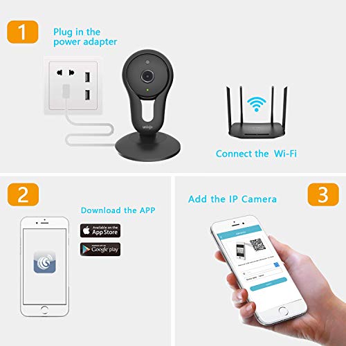 UNIOJO WiFi Camera Indoor, Home Camera with Night Vision, Two Way Audio