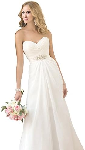 Dreambridal Simple A Line Chiffon Bride Wedding Dresses