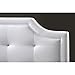 Baxton Studio Carlotta Modern Bed with Upholstered Headboard, Full, White
