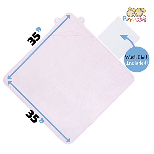 image for Perry+Lily Hooded Baby Towel and Washcloth LUXURY Set | Extra Soft 600