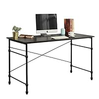 soges Computer Desk 55.1 inches Sturdy Office Meeting Training Desk Writing Desk Workstation Desk Computer Table Gaming Desk, Black WK-JM140-BWB