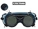 RAM-PRO Flip-Up Front Welding Goggles | 50mm Eye Cups, Oxy-Acetylene Shade #5 Lens Safety Glasses – Use for Welding, Soldering, Torching, Brazing & Metal Cutting (Great as Steampunk Costume)