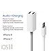 iPhone 8 / 8 Plus 7 / 7 Plus Splitter Cable Adapter, by Tip-Top Home Goods - iOS 11 - 2 in 1 Dual Lightning Headphone Jack Audio & Charger Adapter