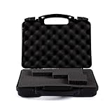 Daoe NWT110 Lockable Hard Pistol Gun Case with Pluckable Foam, TSA Approved