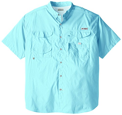 Columbia Men's Bonehead Short Sleeve Shirt, Gulf Stream, X-Small