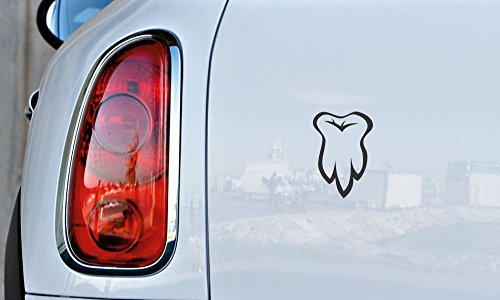 Teeth Cllip Art Car Vinyl Sticker Decal Bumper Sticker for Auto Cars Trucks Windshield Custom Walls Windows Ipad MacBook Laptop and More (Black)