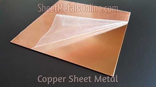Copper Sheet Metal 24 gauge 0.0216" 99.9%25 Pure (16 ounce) 8 in. x 8 in.