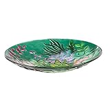 Goose Creek 18” Glass Bird Bath Bowl, Succulent