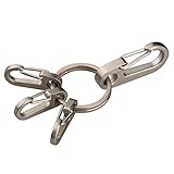 TI-EDC Titanium TR71 Everyday Keychain System, Key Organizer - 4 Strong Quick Release Carabiner Clips