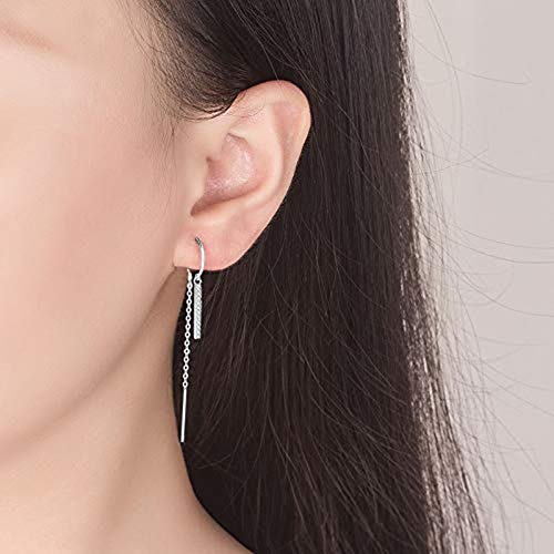 Dangle Earrings Cubic Zirconia Artificial Diamond Drop Thread Dangling Earrings Minimalism Dipped Long Chain Earring