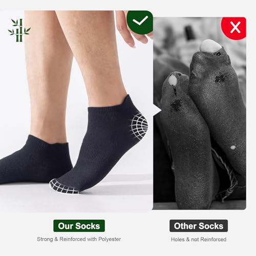 Niorasen Bamboo Trainer Socks for Men and Women 6 Pairs Ankle Sports Casual Socks Anti Blister Running Athletic Breathable Socks Low Cut Walking Short Socks