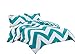 Chezmoi Collection 2-Piece Reversible Chevron Zig Zag Duvet Cover Set with Corner Ties (Twin, Teal)