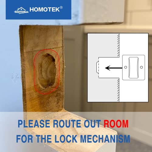 HOMOTEK Privacy Pocket Door Lock Hardware with Pull Replace Old Or Damaged Sliding Door Locks