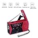 Weather Solar Emergency Radio, Hand Crank Portable NOAA/AM/FM Radio with SOS Led Flash Alarm Flashlight Reading Lamp Cellphone Charger, Home Outdoor Survival Supply Kits (Red, 2000mah)