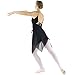 Danzcue Womens Asymmetric Ballet Dance Wrap Skirt, Black, M-L