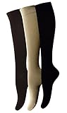 Yomandamor Women's Mild(8-15 mmHg) Compression Socks(3 Pair Packs) Size 9-11 (Assorted) (9-11, Assorted)