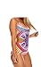 Flymall Paisley Print Cut Out One-piece Bikini Monokini (L)