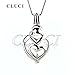 PDTXCLS NY Jewelry 925 Sterling Silver Mother and Child Heart Design Cage Pendants for Pearl, Pearl Cages for Pearl DIY Jewelry Making