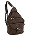 Womens Leather Convertible 7 Pocket Medium Size Tear Drop Sling Backpack Purse Shoulder Bag, Dark Brown