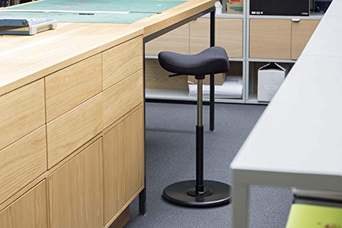 Varier Move Tilting Saddle Stool (Black Revive Fabric with Natural Ash Base)