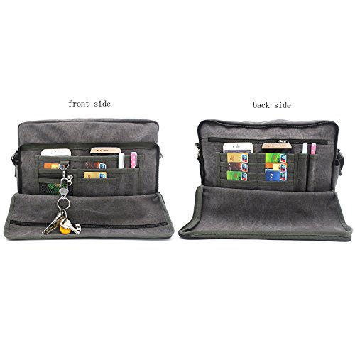 Travel Messenger Bags Men Multifunction Business Class Briefcase Womens Messenger Bag Shoulder Bag for 15" Laptop Gray - Thumbnail 2