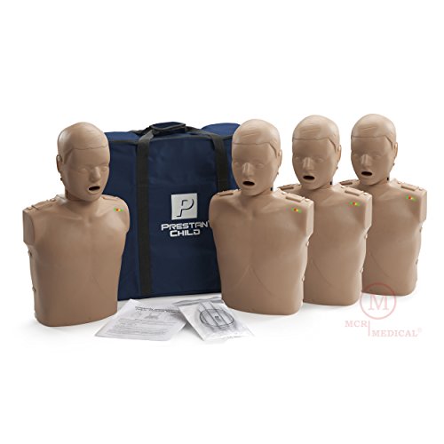 Prestan Child CPR Manikin 4-Pack (with Monitors), Dark Skin