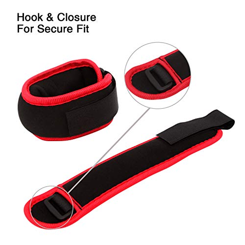 Wesoke Durable Ankle/Wrist Weights, Adjustable Straps, Mini Hand Leg Arm Cuff Weight Set for Women Men Kids Children Fitness Dancing Exercise Gym Workouts Aerobics (1 Pair, 1lb 2lb)