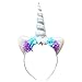 Unicorn Headband, HMGOOD Unicorn Headband Horn Headdress Glitter Ears for Kids Birthday Halloween Christmas Party Birthday Cosplay Costume White