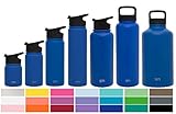 Simple Modern 10oz Summit Sports Water Bottle - Travel Mug Stainless Steel Flask +2 Lids - Wide Mouth Double Wall Vacuum Insulated Blue Leakproof -Twilight
