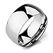 INBLUE Men,Women's Wide 10mm Stainless Steel Band Ring Silver Tone Wedding Size9
