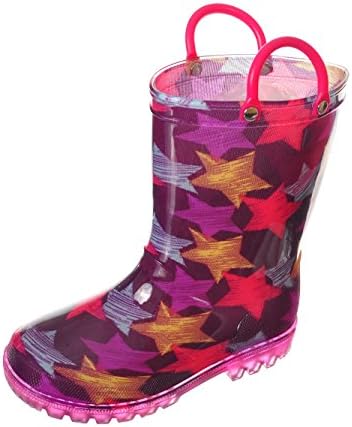 LILLY Girls' Starstreak Light-Up Rain Boots