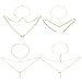 Finrezio Thin Sexy Gold Cross Body Belly Chains Necklace Jewelry for Women 4Pcs a Set (A:4pcs Gold Tone)