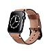for 42mm Apple Watch Band, Genuine Leather iWatch Strap with Black Metal Clasp Buckle for Apple Watch Series 3 Series 2 Series 1 Sport Edition (42mm Dark Brown)