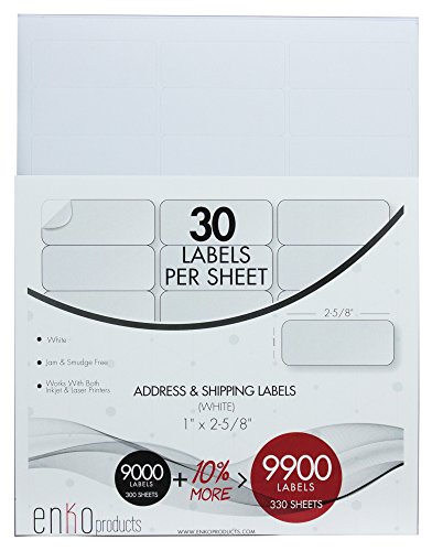 Buy EnKo 1 X 2 5 8 Inch 30 Up Return Mailing Address Labels White 