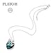 PLATO H 【Gift Packaging】 Blue Heart Butterfly Necklace Bowtie Crystal Heart Pendant Neckalce with Crystal, Heart Shape Necklace, Ocean Blue Heart Necklace, Jewelry Gift Necklace