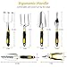 Amzdeal Garden Tool Set Gardening Tool Kits in Chrome-Plated Aluminum Alloy,Garden Accessories Tools Organizer Set Heavy Duty Gardening Work Set with Ergonomic Handle for Women/Men/Gardeners(11Pcs)thumb 2