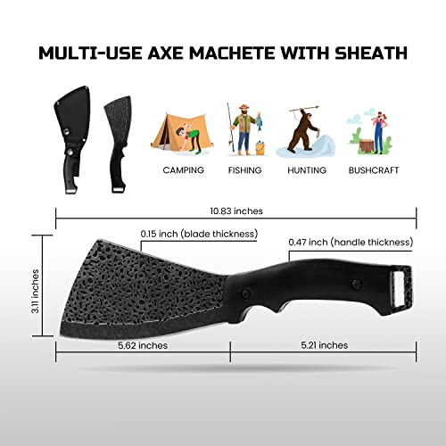 Leopcito 11 Inch Hatchet with Sheath, Small Compact Machete Axes, Fixed