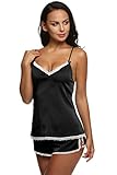 Ekouaer Womens Sleepwear Satin Pajama Cami Set Sexy Nightwear XS-XL