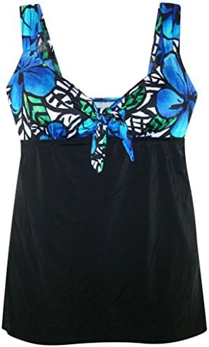 Inches Away Women's 1 Piece Swimdress Swimsuit Tie Front (12, Blue)