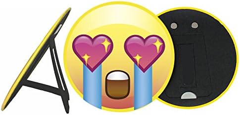 Fridge Emoji Face Magnet, Large 6” Fan Girl Face with Easel Back for Table Top Party Décor, or Place on Refrigerator, School White Board, Kids Bedroom Art, Office Gift for Women &amp; Men, Made in USA