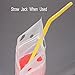 Zicome Reclosable Stand Up Drinks Pouches Bags with Plastic Flexible Straws, Set of 50