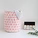 LEELI Laundry Hamper with Handles Collapsible Canvas Laundry Basket,Waterproof Storage Basket Home Organizer for Nursery,Clothes,Toys,Baby Hamper19.7×15.7(pink elephant)
