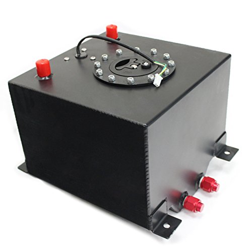 5 Gallon OEM Polished Aluminum Fuel Cell Gas Tank Sender Hot Rod Rat Rod V8,Black