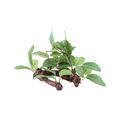 Emours Plastic Driftwood Aquarium Plant ,2- Pieces, Green