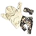 Baby Girls Clothes Long Sleeve Hoodie Sweatshirt Floral Pants Headband 3Pcs Outfit Sets (Yellow, 6-12 Months)
