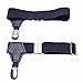 FEESHOW Adjustable Men's Sock Garter Belt Grips Suspender with Metal Clips Black one size